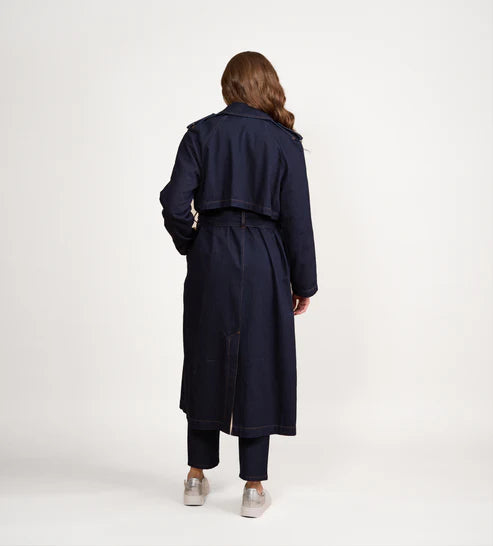 Vassalli Dark Denim Trench - Sizes: 10 12 14