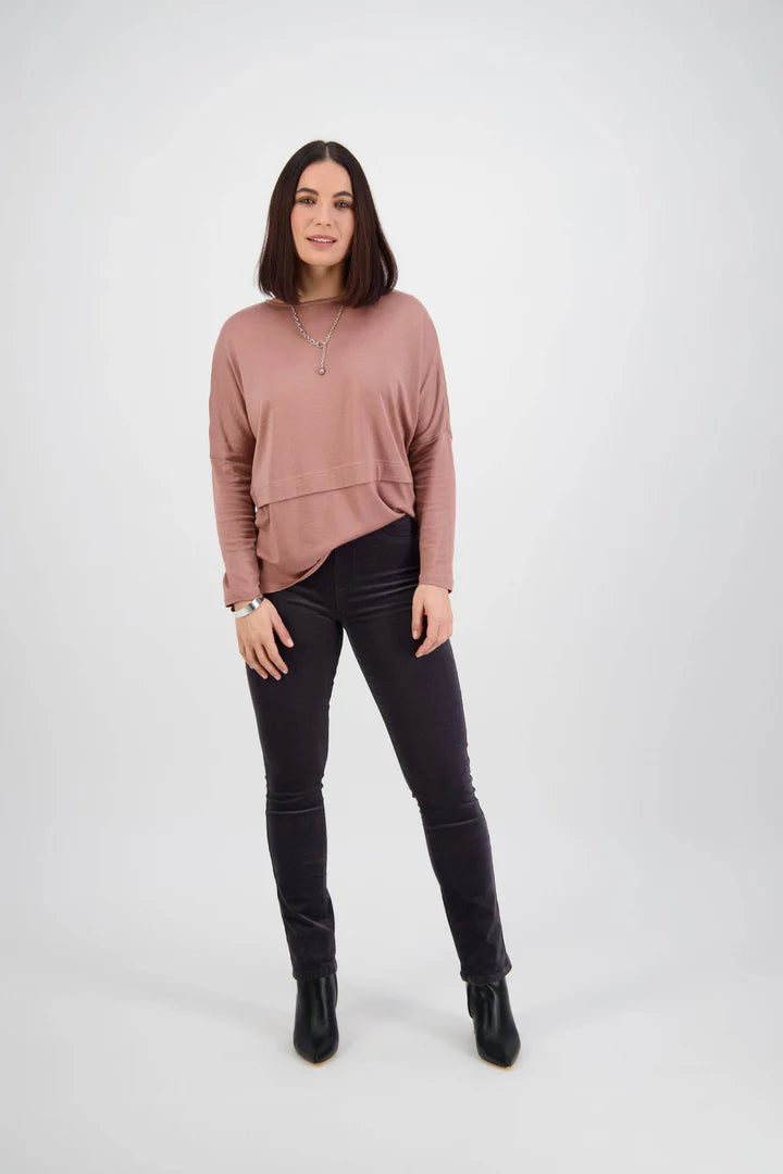 Vassalli "Bay Cord Pull On Pant" - Charcoal - Sizes: 8 18