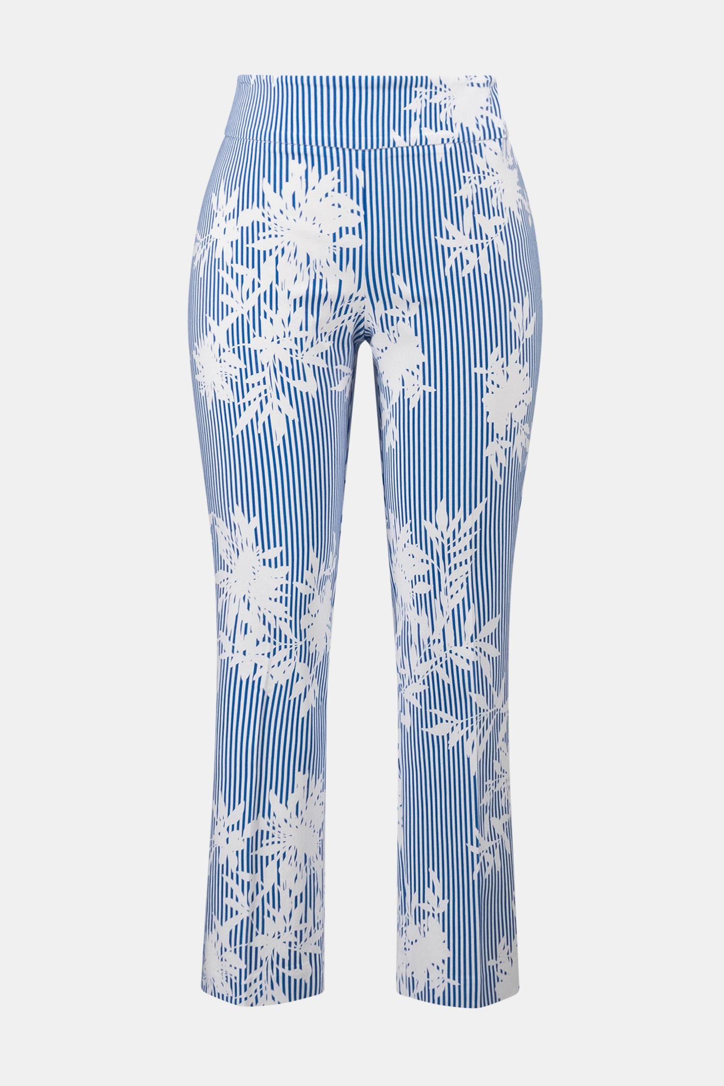 Joseph Ribkoff Printed Straight Pull-On Pants - Vanilla/Blue - Sizes: 8 10 12 14 16