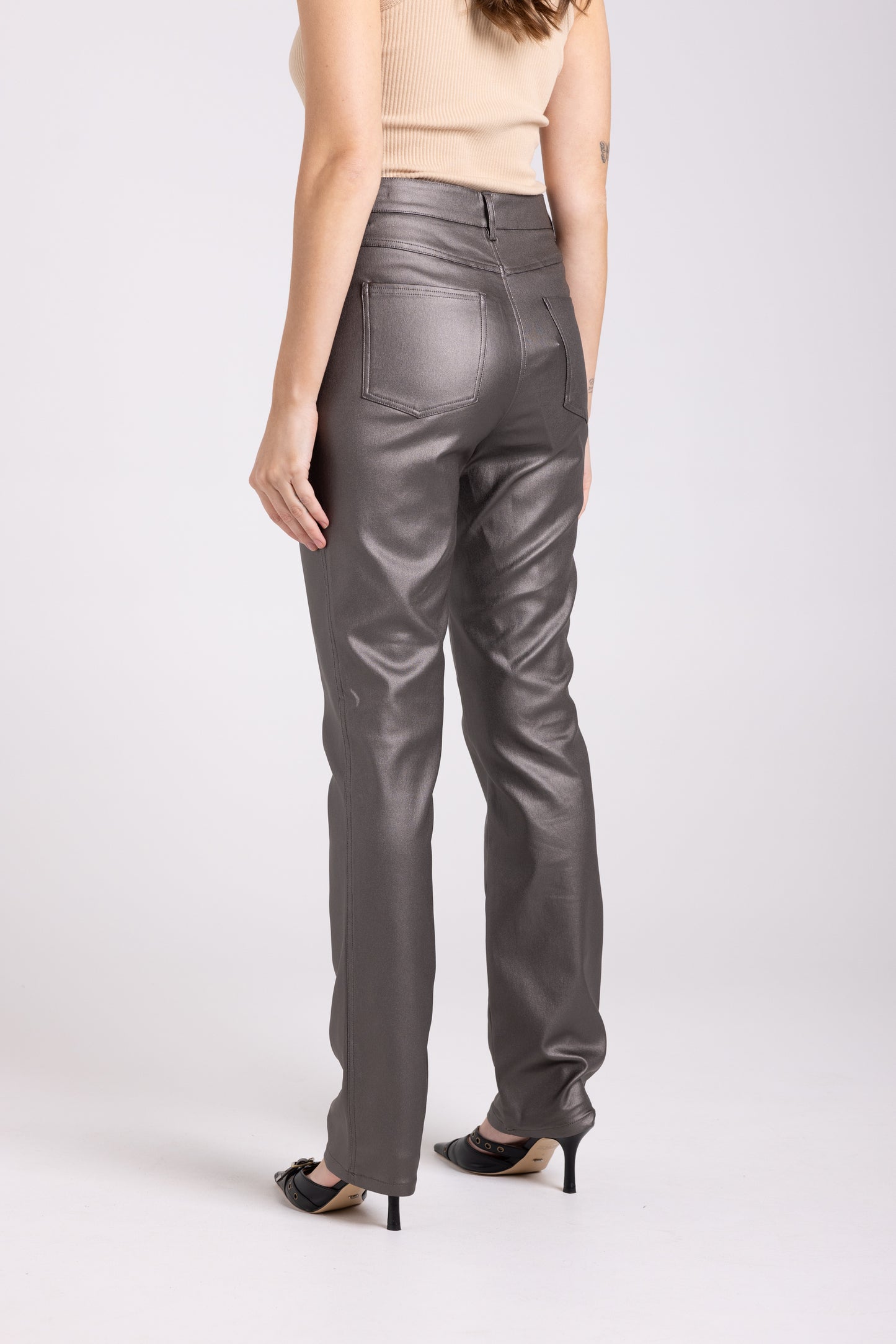 SALE Two-T's Metallic Coated Jean- Espresso - Sizes: 10 14