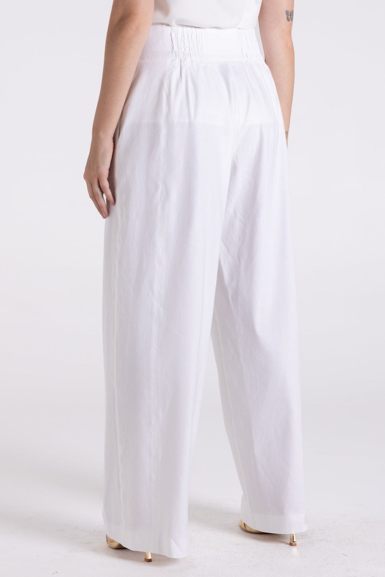Two- T's Linen Wide Leg Pant Ivory - Sizes: 10 12 14