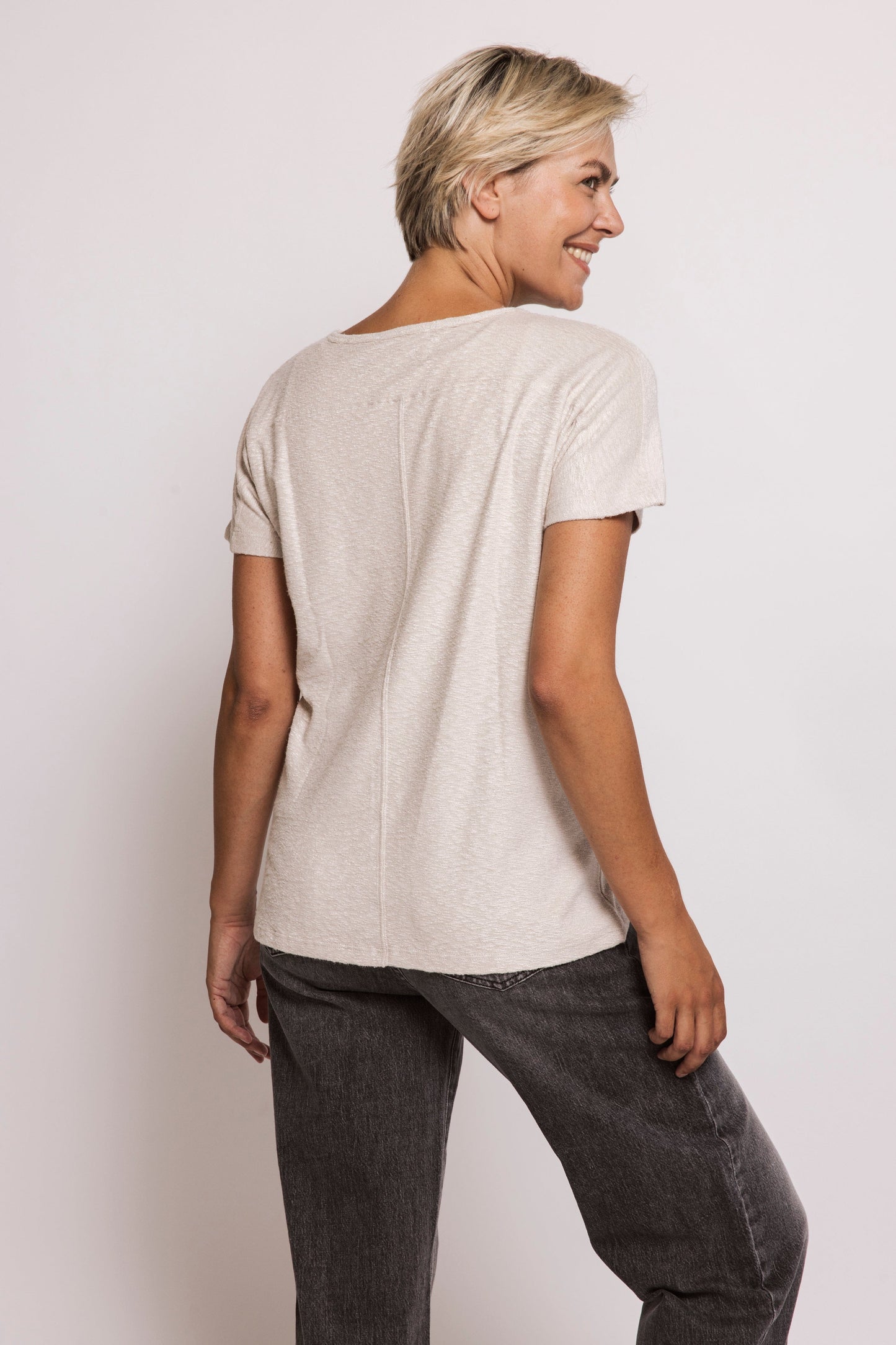 Zhrill "ZHTHEA" Tee Top - Sand/Beige - Sizes: XS S M L