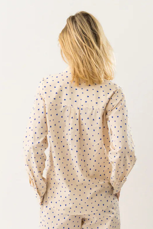 Lolly's Laundry "Bleeker" Shirt - Blue Hearts - Sizes: XS M L XL