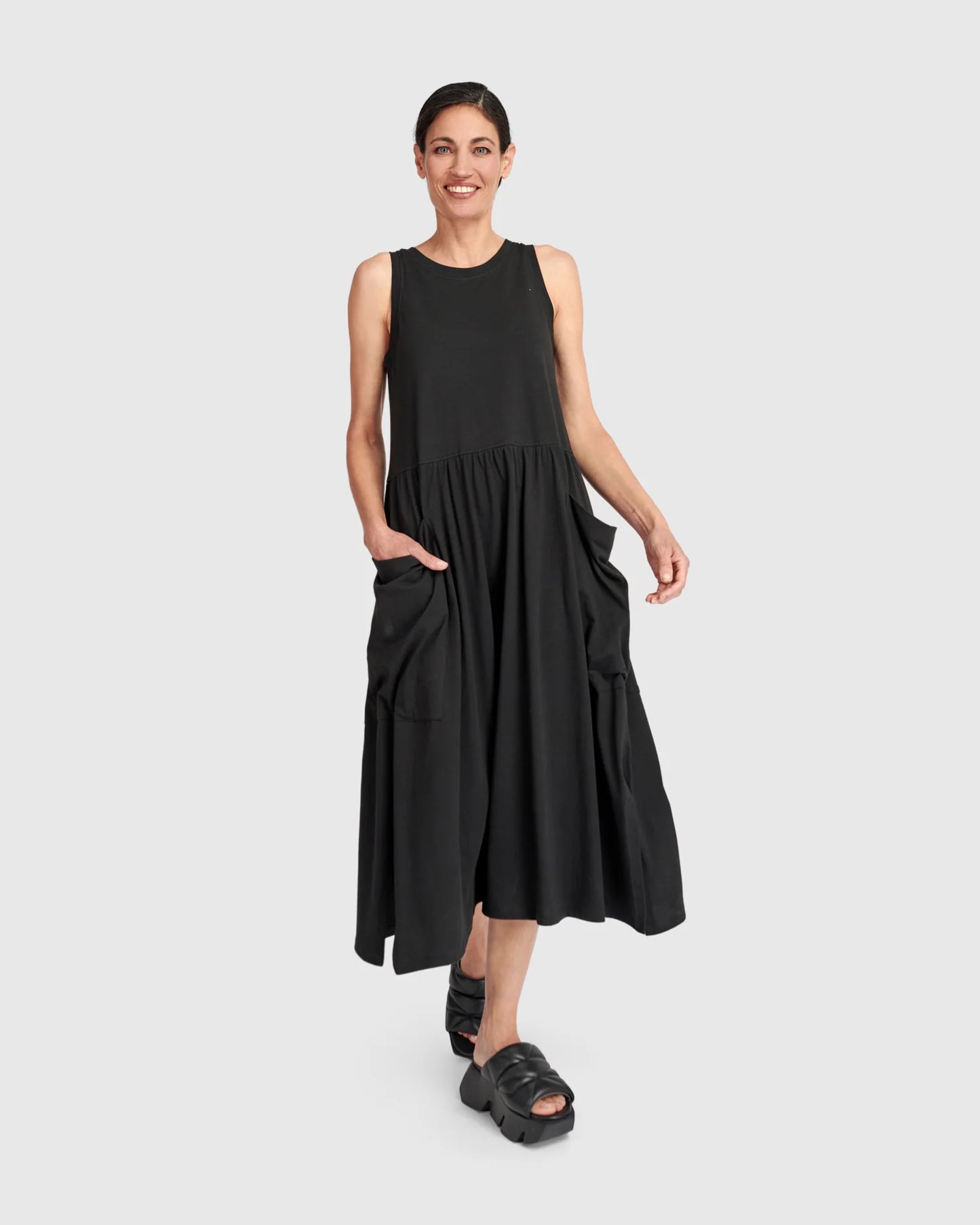 Urban By Alembika Staple Pocket Tank Dress - Black -Sizes: 8(0) 12(2)