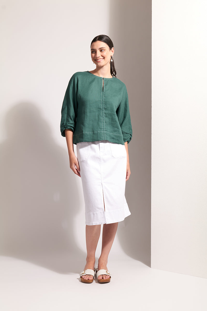 SALE Foil "Jean Queen Skirt" White Denim - Size: 10