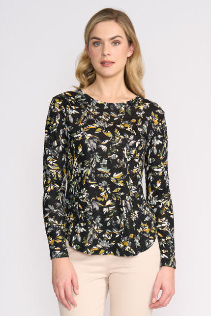SALE Foil Scoop Neck "Scoopy Doo Top" - Leaf It Print - S XL