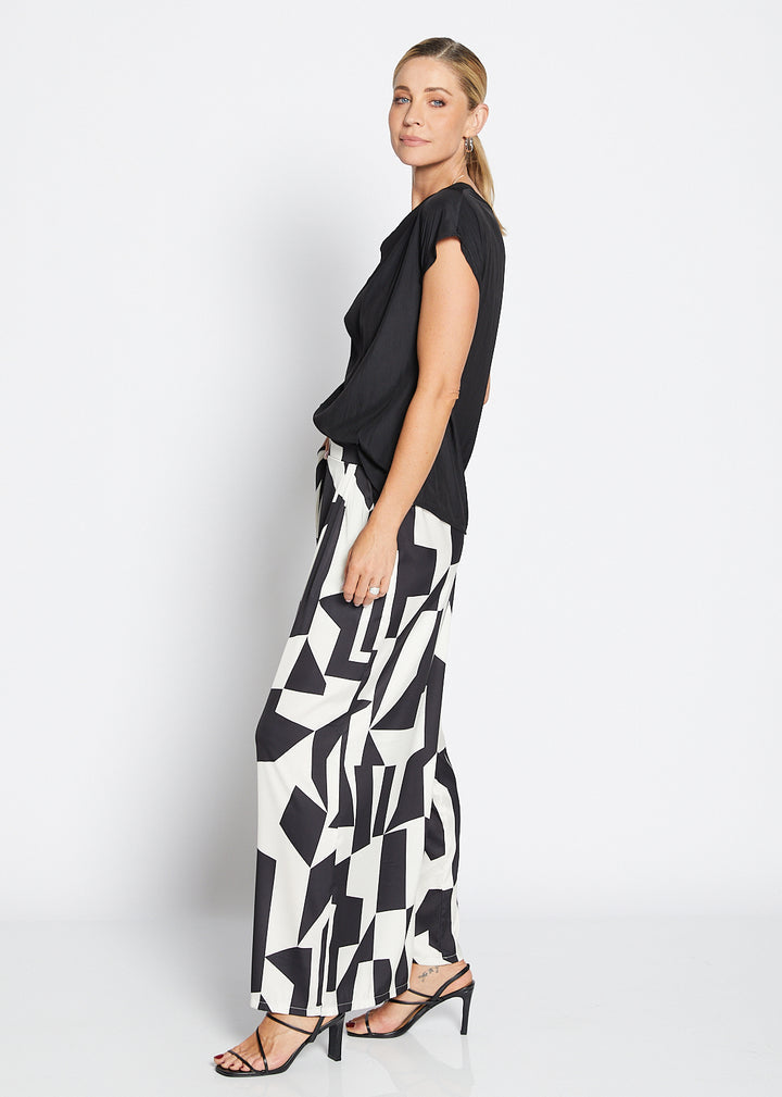 Philosophy Zack Ruby satin wide leg pants in Glass - Sizes: 10 12