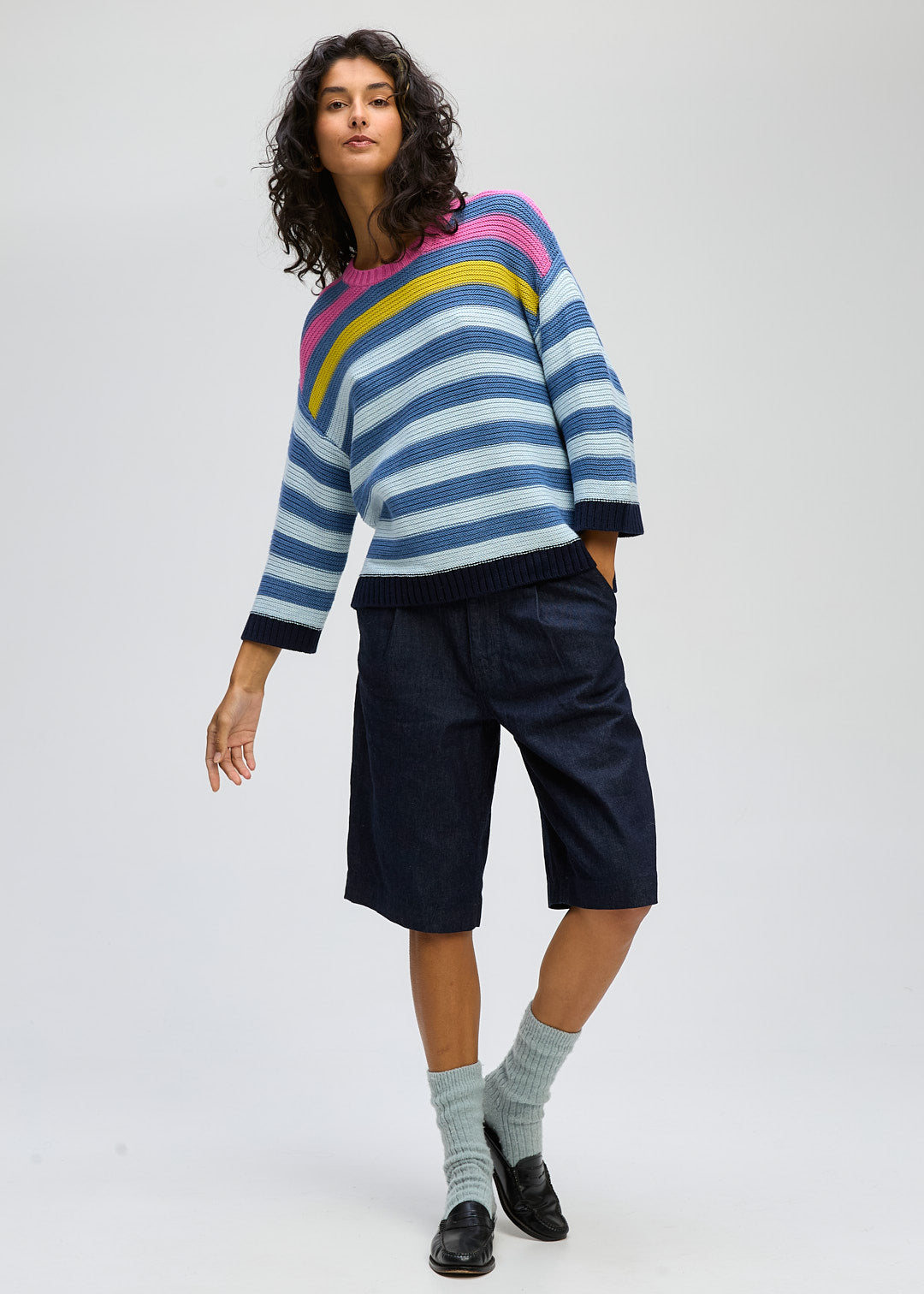 Ld+ Co Chunky Striped Crew - Sizes: XS S
