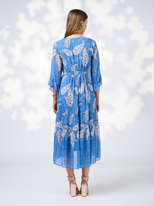 Loobie's story Sibella Midi Dress - Chambray Multi - Sizes: 10