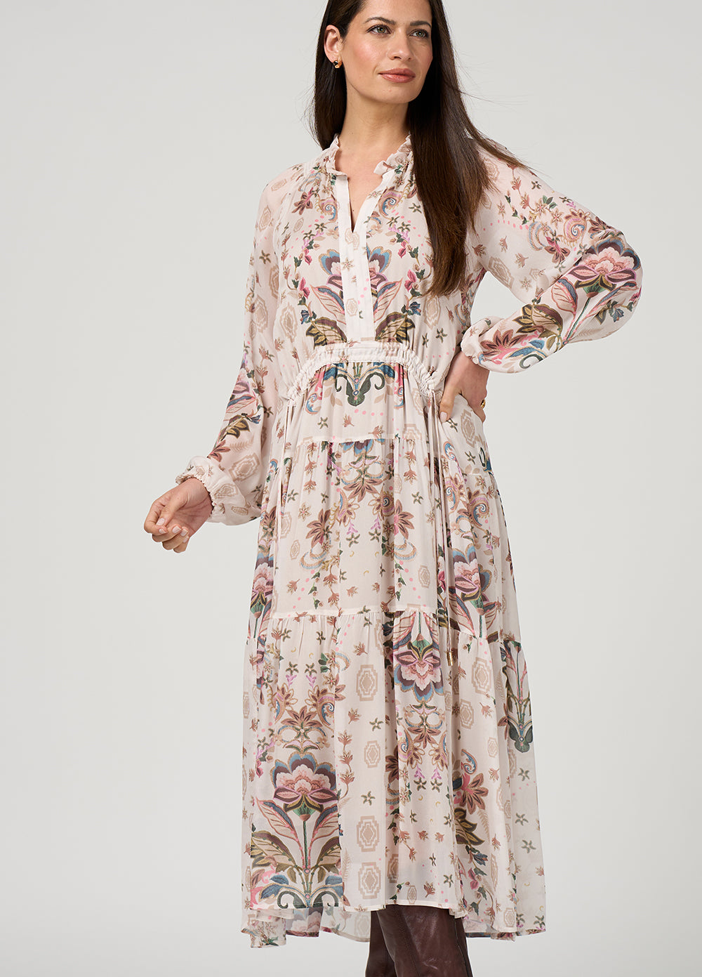 Loobie's Story "Antoinette Midi Dress" - Bone - Sizes: 8 14