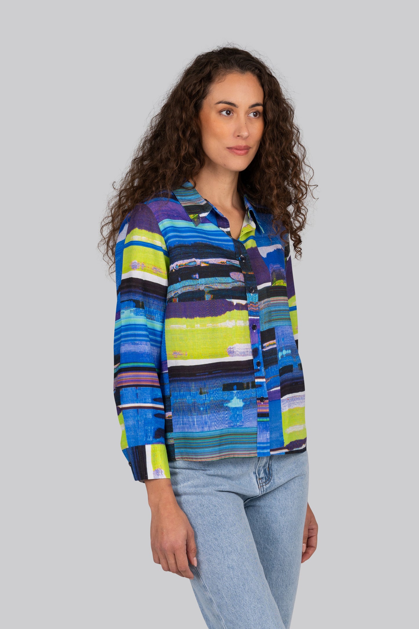 Kaleido "Graphic Print" 3/4 Sleeve Shirt - Sizes: 14