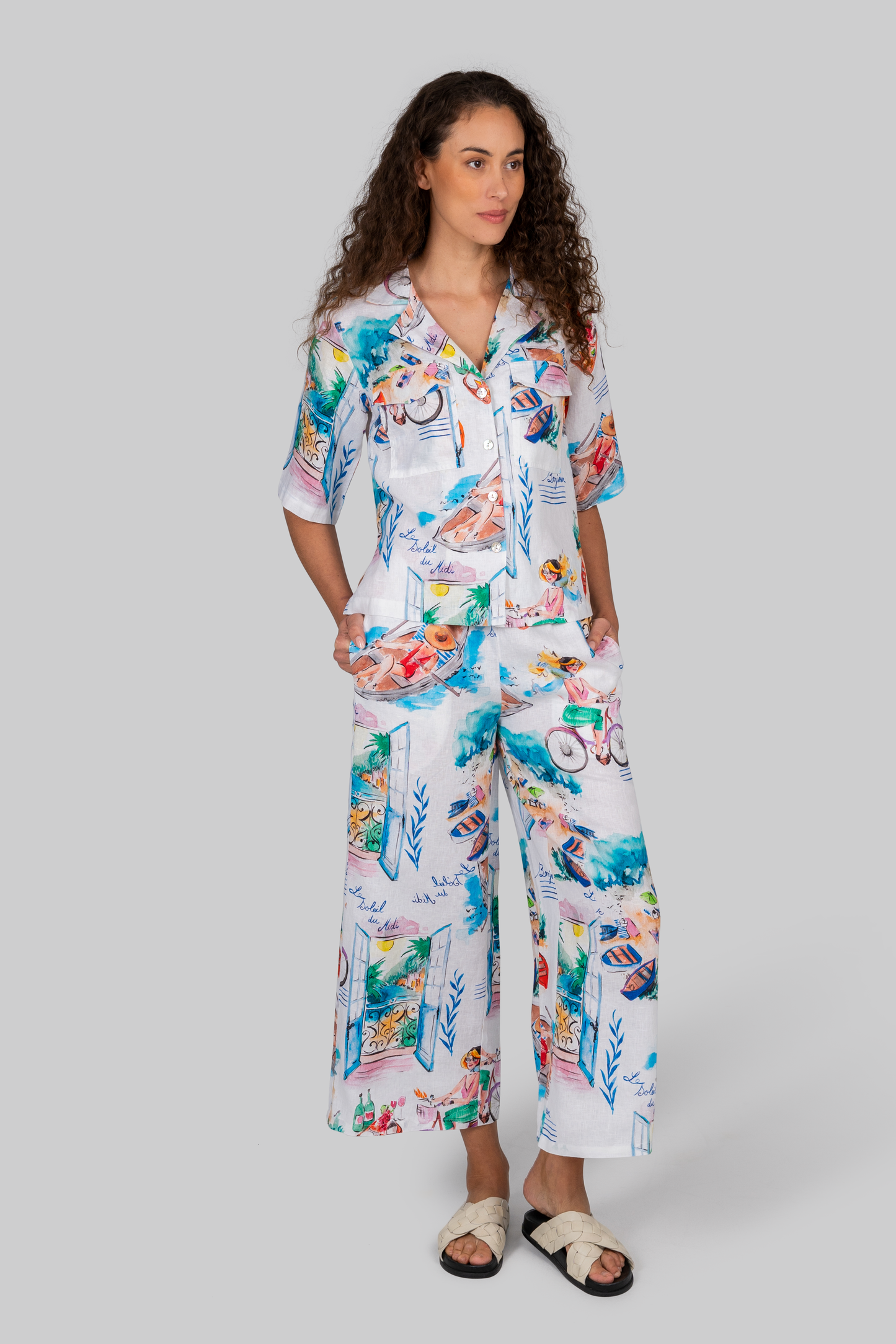 Kaleido "French Riviera" Print Shirt - Sizes: 12 14