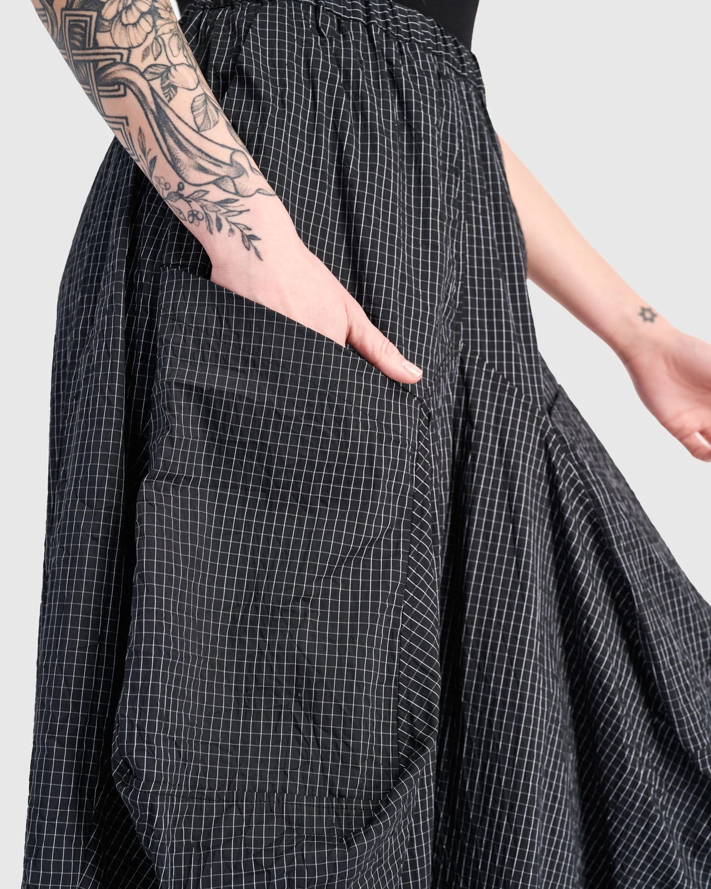 Urban By Alembika Taffeta Harem Pockets Pants - Grid - Sizes: 10(1) 12(2) 14(3)