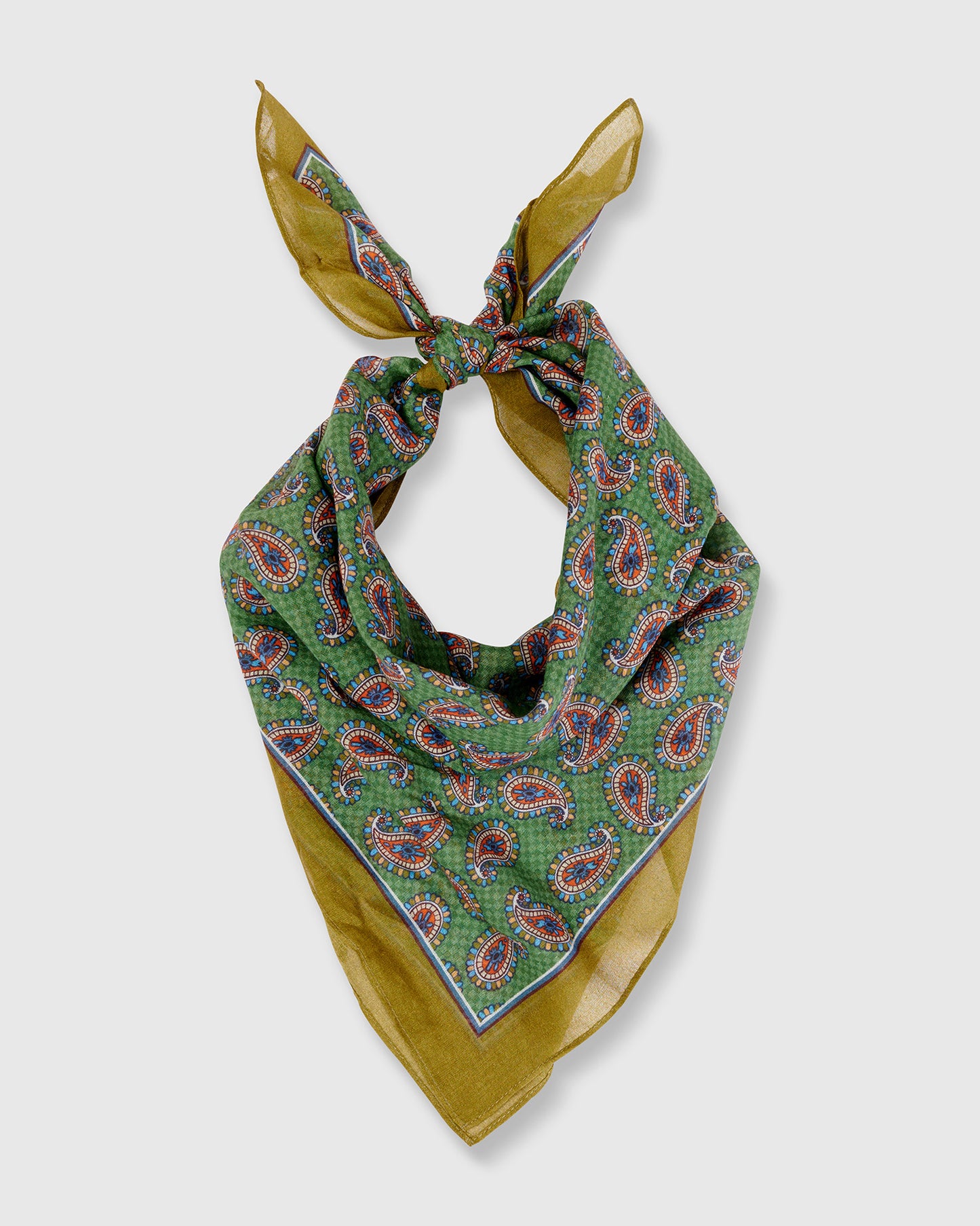 Alembika Annie Handkerchief - Green Paisley - One Size