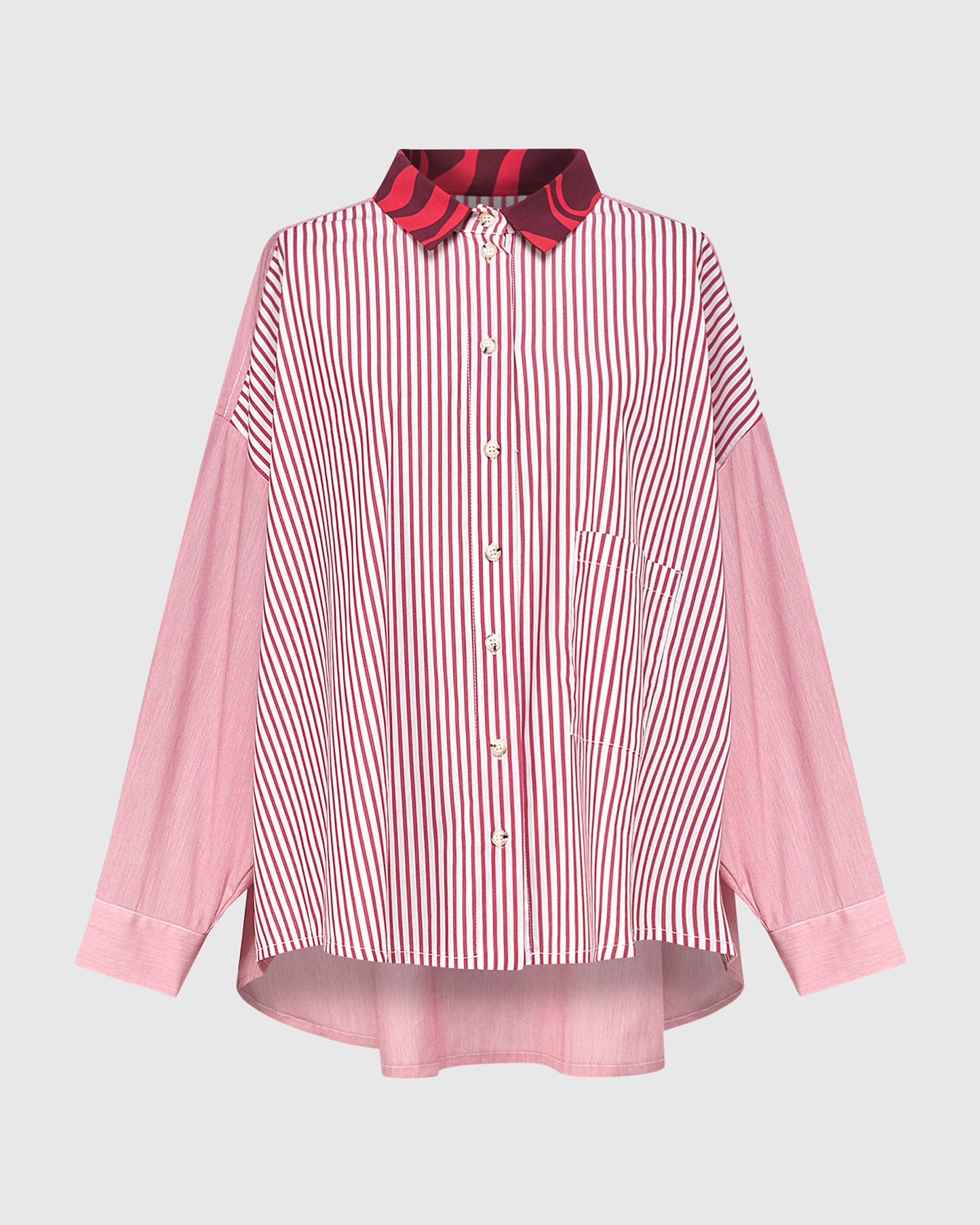 Alembika Shirt - Red Spliced Print -Sizes: S M L