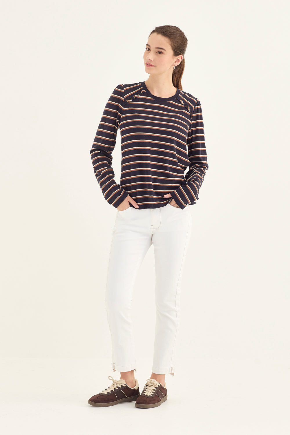 Verge "Scatter Top" - Ink Stripe - Sizes: XS S M L