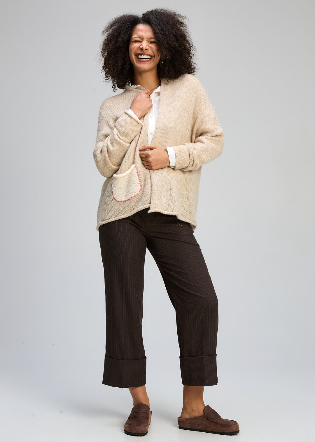 Zaket & Plover "Bloom Back Cardi" - Mink - Sizes: XS/S M/L