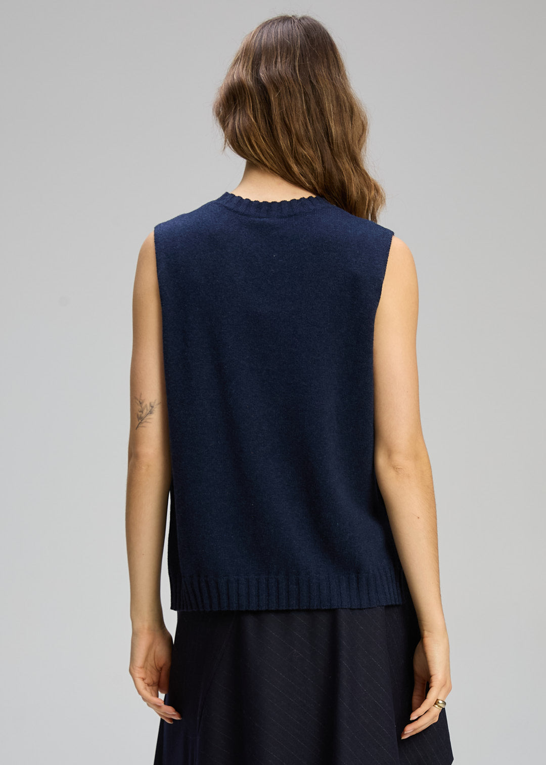 Zaket & Plover Crew Neck Vest - Dark Denim - Sizes: XS S M L XL