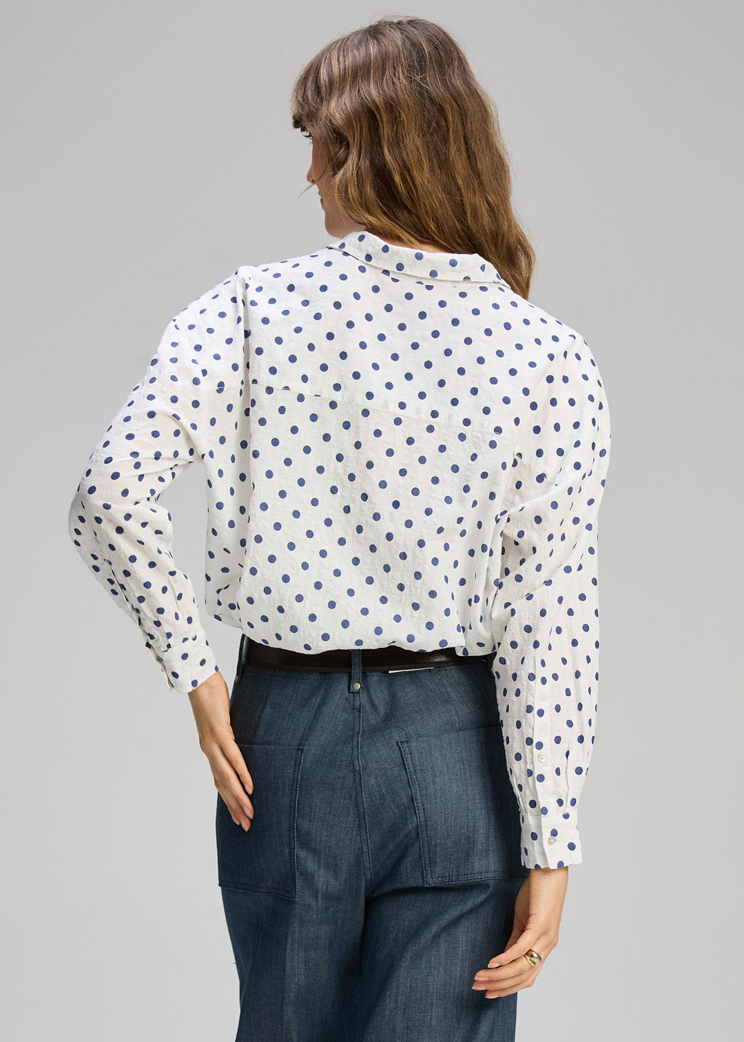 Zaket & Plover Sportino Shirt - Navy Spot - Sizes: XS M L XL