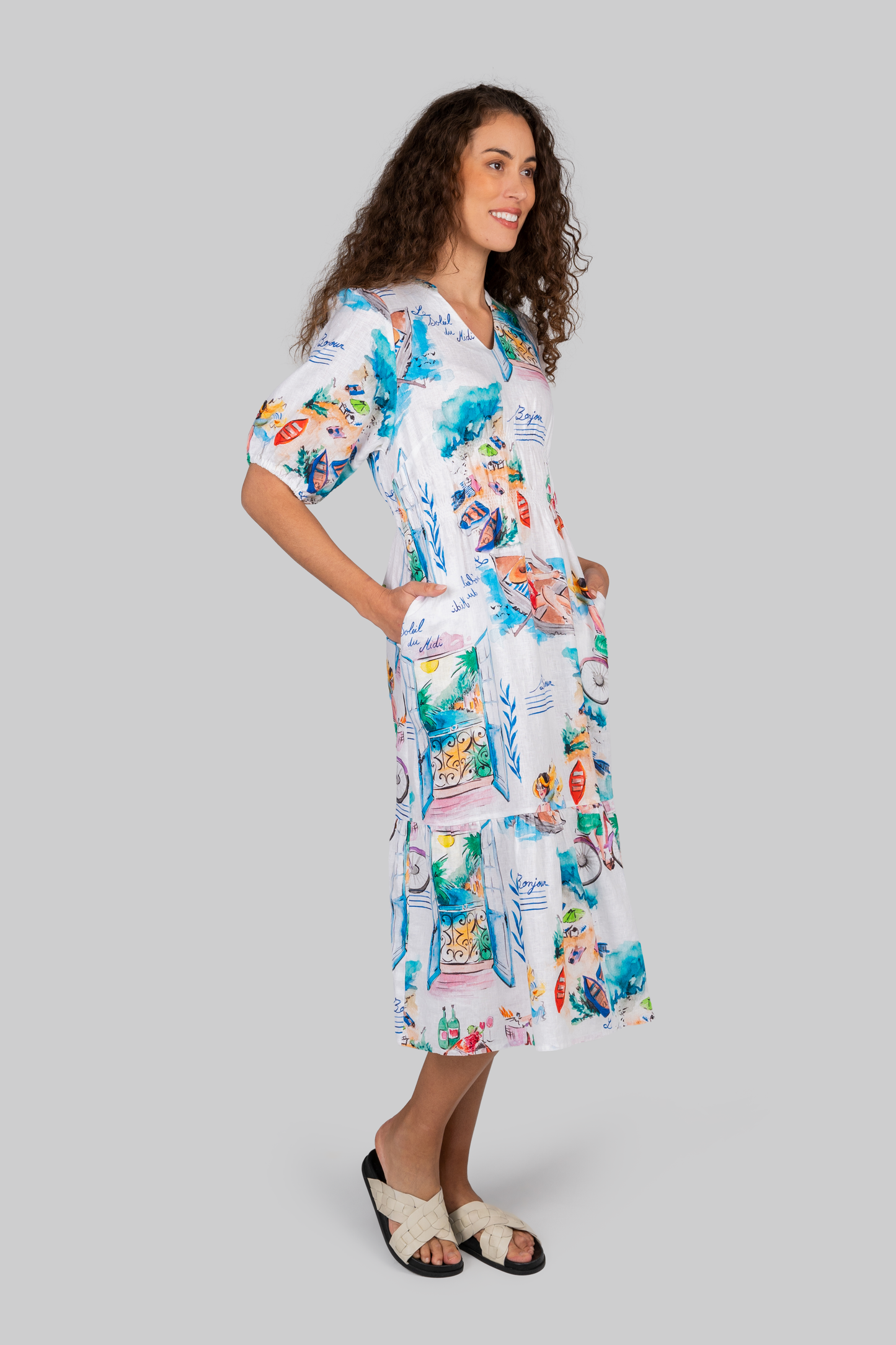 Kaleido "French Riviera" Print Dress - Sizes: 8 10 12 14