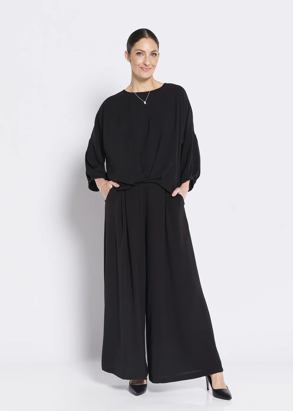 Philosophy "Franco" Ultra-Wide Leg Pant - Black - Sizes: 10 12 14 16