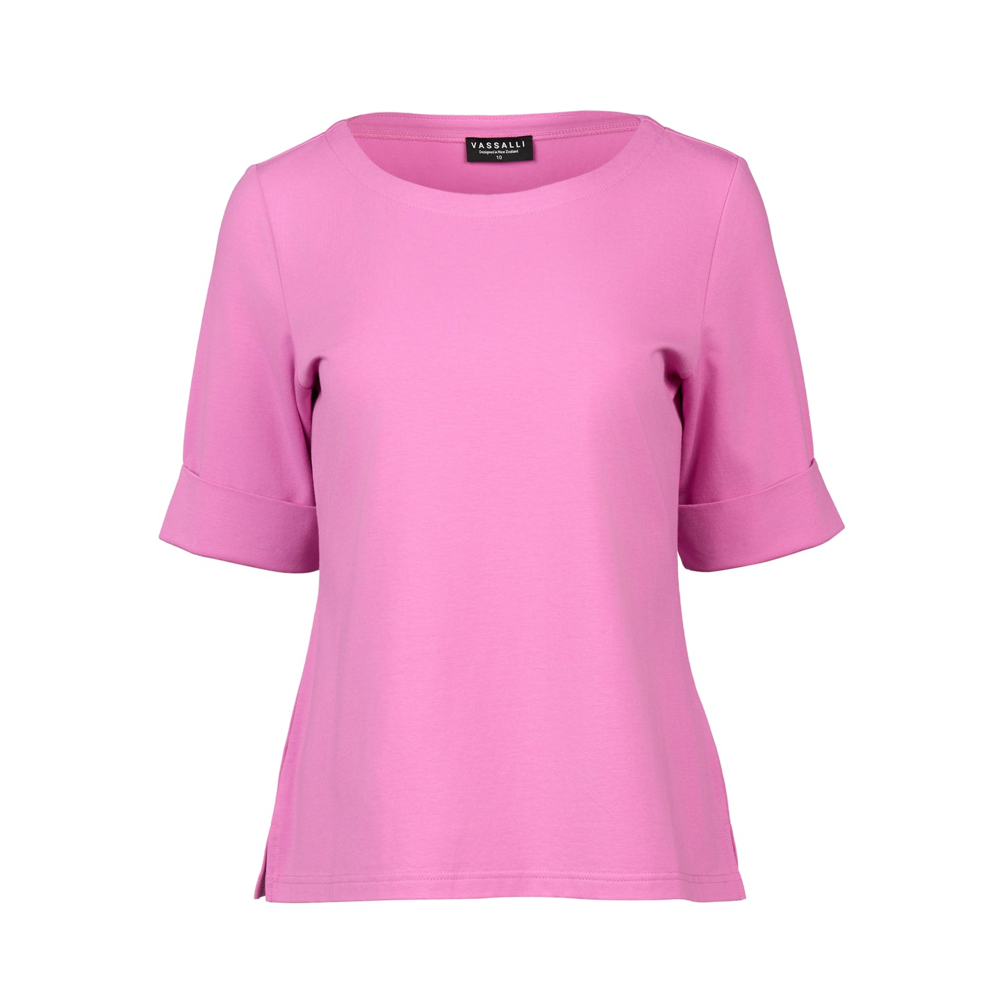 Vassalli Boat Neck Elbow Tee - Orchid - Sizes: 8 12 14 16 18
