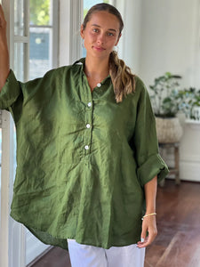 Frockk   "Megan Shirt"   Moss  -   Size: One Size