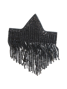 NU Denmark Black Rhinestone Fringed Brooch