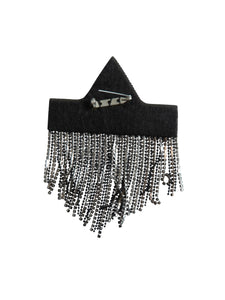 NU Denmark Black Rhinestone Fringed Brooch