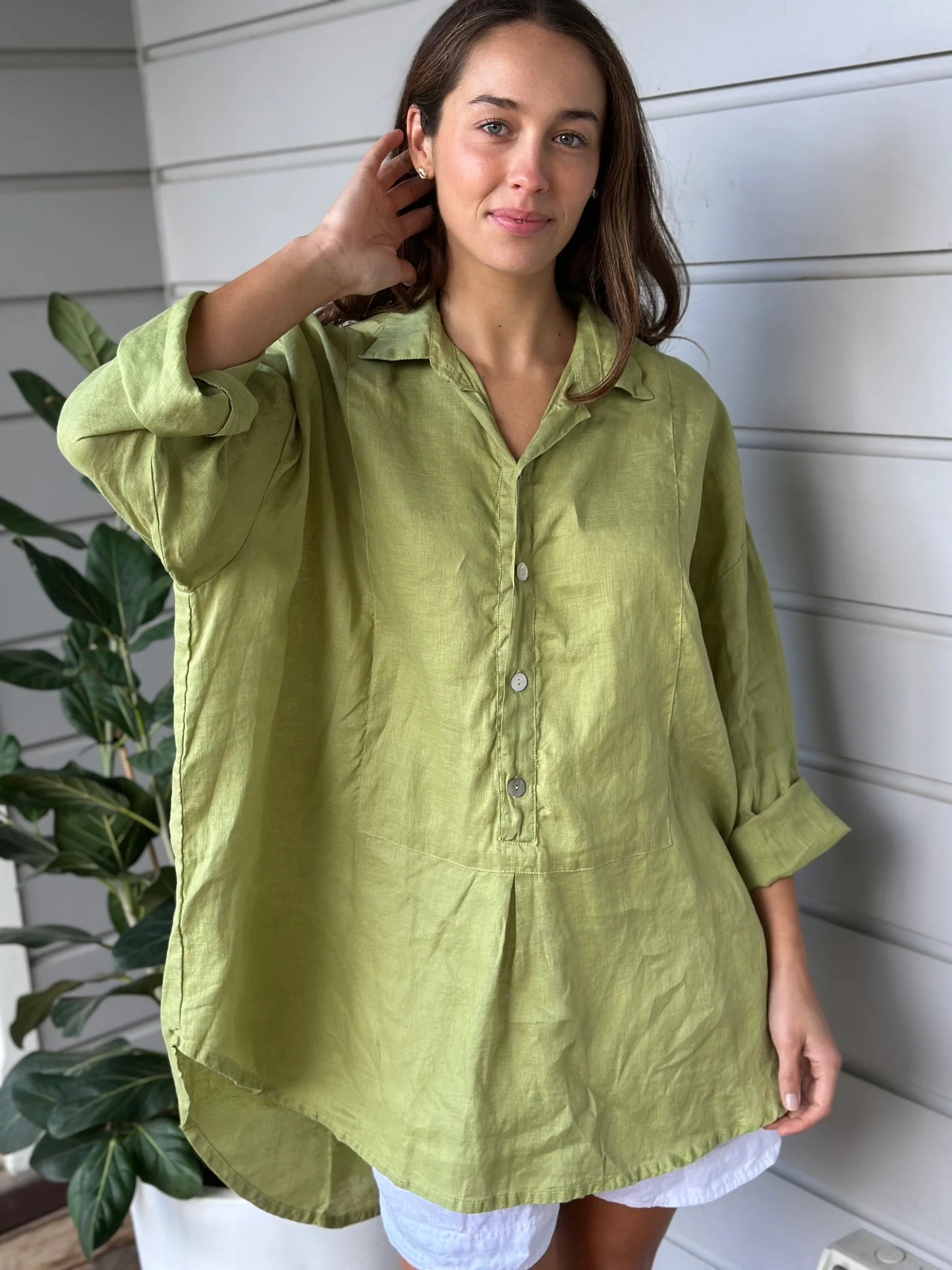 Frockk Megan Shirt - Avocado - Sizes: One Size