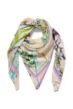 Load image into Gallery viewer, Cream  &quot;Paulina Scarf&quot; in Bird Postcard Print - O/S