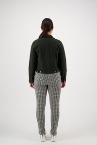Vassalli Knit Denim Button Up Jacket- Forest - Sizes: 12 14 16