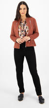 Load image into Gallery viewer, SALE  Vassalli  Faux Suede Zip Jacket   Rich Maple  -  Sizes: 10
