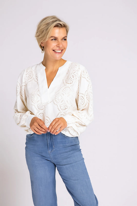 Zhrill "ZHROMY" Blouse - Ivory - Sizes: XS S M L