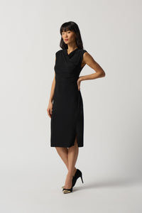 Joseph Ribkoff  Jersey Sleeveless Draped Dress in Black - Sizes: 8  10