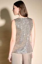Load image into Gallery viewer, Joseph Ribkoff  Cowl Neck Sequin Tank in Silver - Sizes: 14