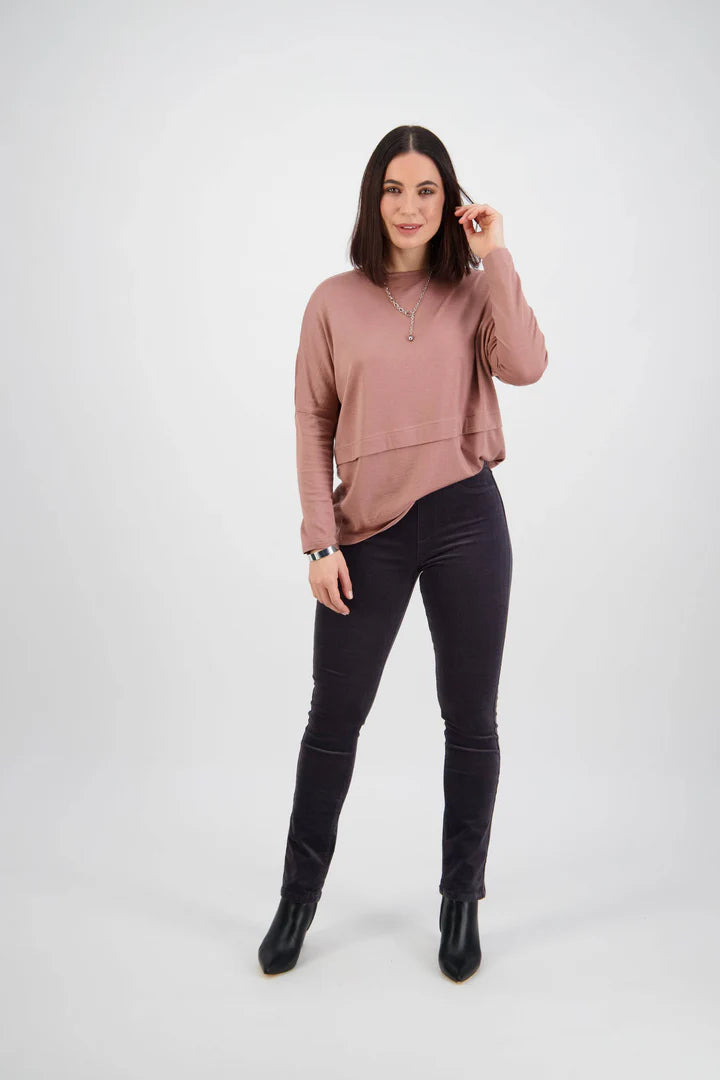 Vassalli "Bay Cord Pull On Pant" - Charcoal - Sizes: 8 18