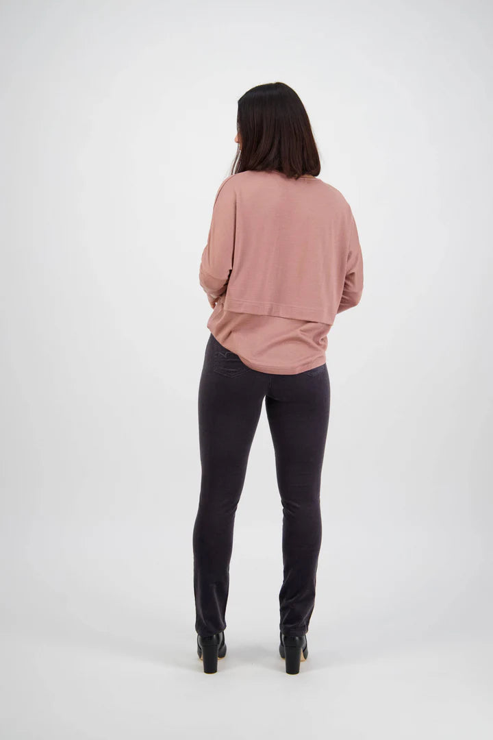 Vassalli "Bay Cord Pull On Pant" - Charcoal - Sizes: 8 18