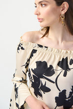 Load image into Gallery viewer, Joseph Ribkoff Floral Satin Off Shoulder Top - Sizes:  10 12 16 18