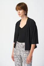 Load image into Gallery viewer, Joseph Ribkoff  Black Relaxed 2 Fabric Jacket - Sizes: 8  10  12  14  16