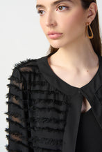 Load image into Gallery viewer, Joseph Ribkoff  Black Soft Feathered Crop Jacket - Sizes: 8  10  16