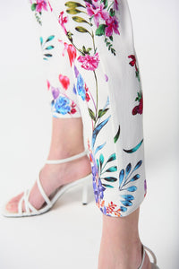 Joseph Ribkoff Floral Print Cropped Pant - Sizes: 10 14 16