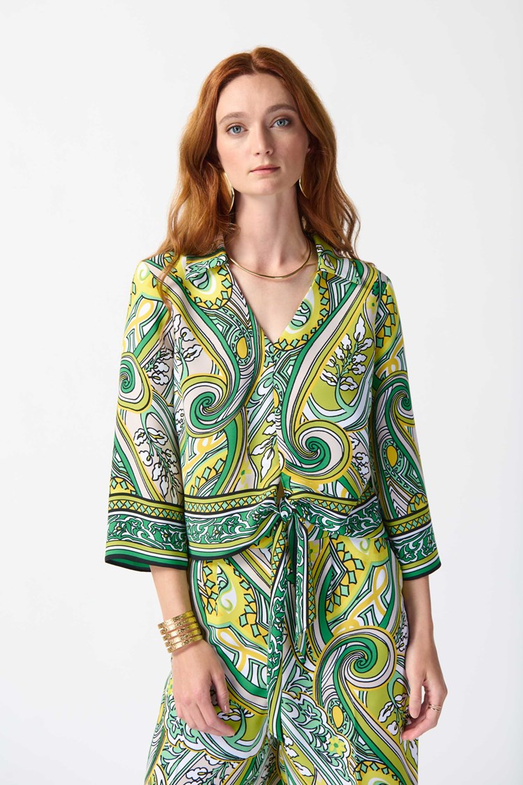 Joseph Ribkoff   Paisley Print Tie Top   -   Sizes: 10 12