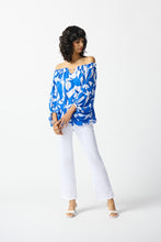Load image into Gallery viewer, Joseph Ribkoff Off-Shoulder Top -Blue/Vanilla - Sizes: 8 10