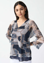Load image into Gallery viewer, Joseph Ribkoff Navy Print Mesh Top - Sizes: 14 16 18