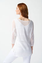 Load image into Gallery viewer, Joseph Ribkoff   White Loose Knit 3/4 Sleeve Top  - Sizes: S  L