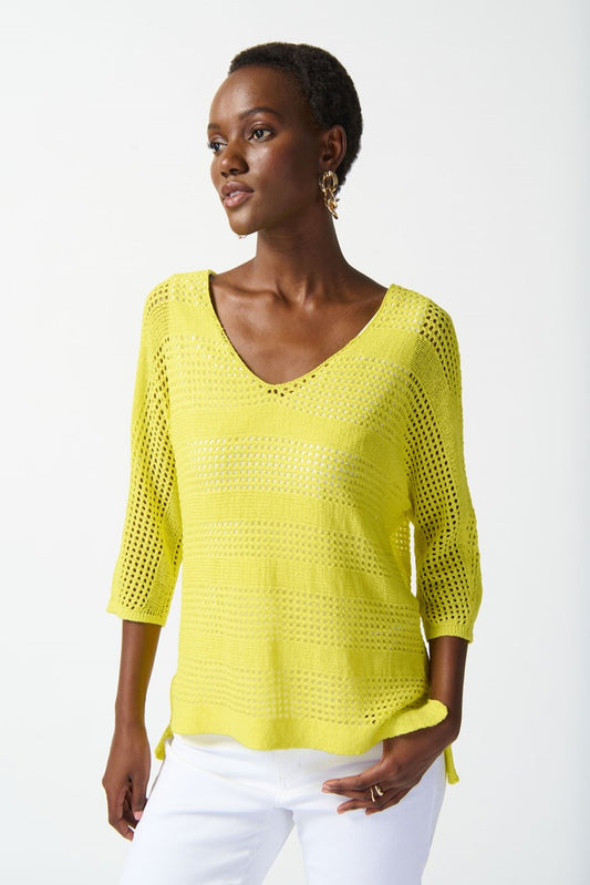 SALE: Joseph Ribkoff  Open Stitch Pullover - Sunlight   -   Sizes:   XS  M  L