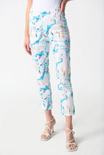 Load image into Gallery viewer, Joseph Ribkoff  White/Blue/Red &amp; Gold Print 7/8 Pant - Sizes: 10  12  16