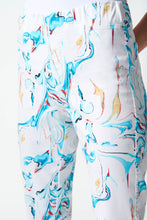 Load image into Gallery viewer, Joseph Ribkoff  White/Blue/Red &amp; Gold Print 7/8 Pant - Sizes: 10  12  16
