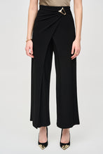 Load image into Gallery viewer, Joseph Ribkoff Foldover Pant with Gold Buckle Feature in Black - Sizes: 10  12    16  18